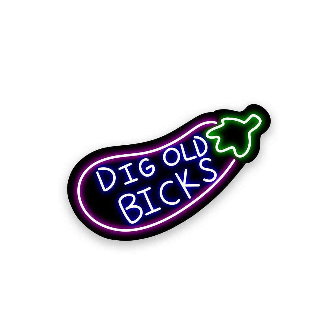 Neon Dicks bicks Sticker waterproof vinyl decal for laptop, bike, car & bottle