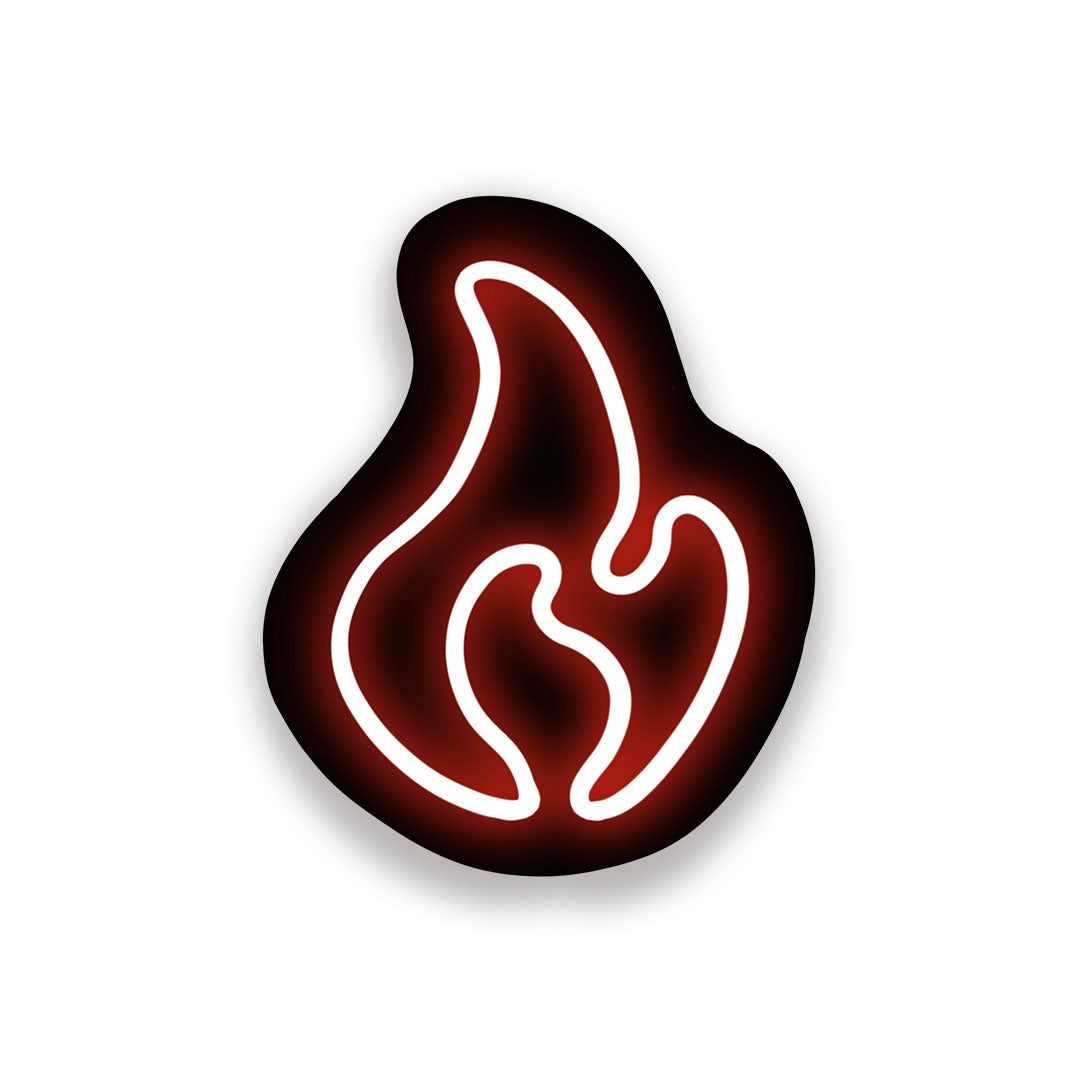 Neon Fire Sticker waterproof vinyl decal for laptop, bike, car & bottle