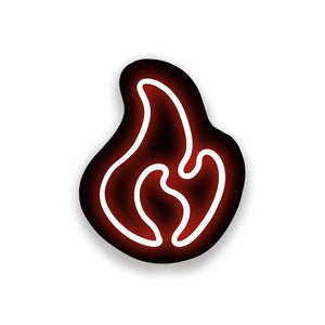 Neon Fire Sticker waterproof vinyl decal for laptop, bike, car & bottle