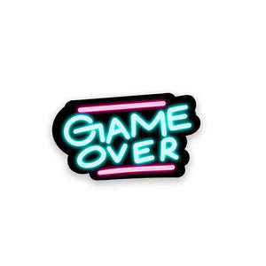 Neon Game over Sticker waterproof vinyl decal for laptop, bike, car & bottle