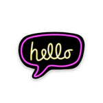 Neon Hello Sticker waterproof vinyl decal for laptop, bike, car & bottle