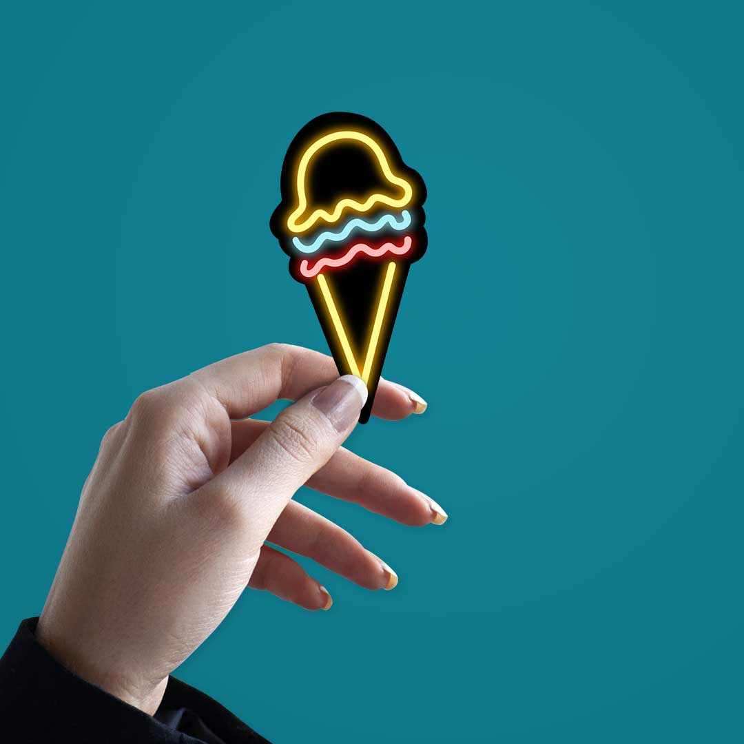 Neon Ice - Cream Sticker waterproof vinyl decal for laptop, bike, car & bottle