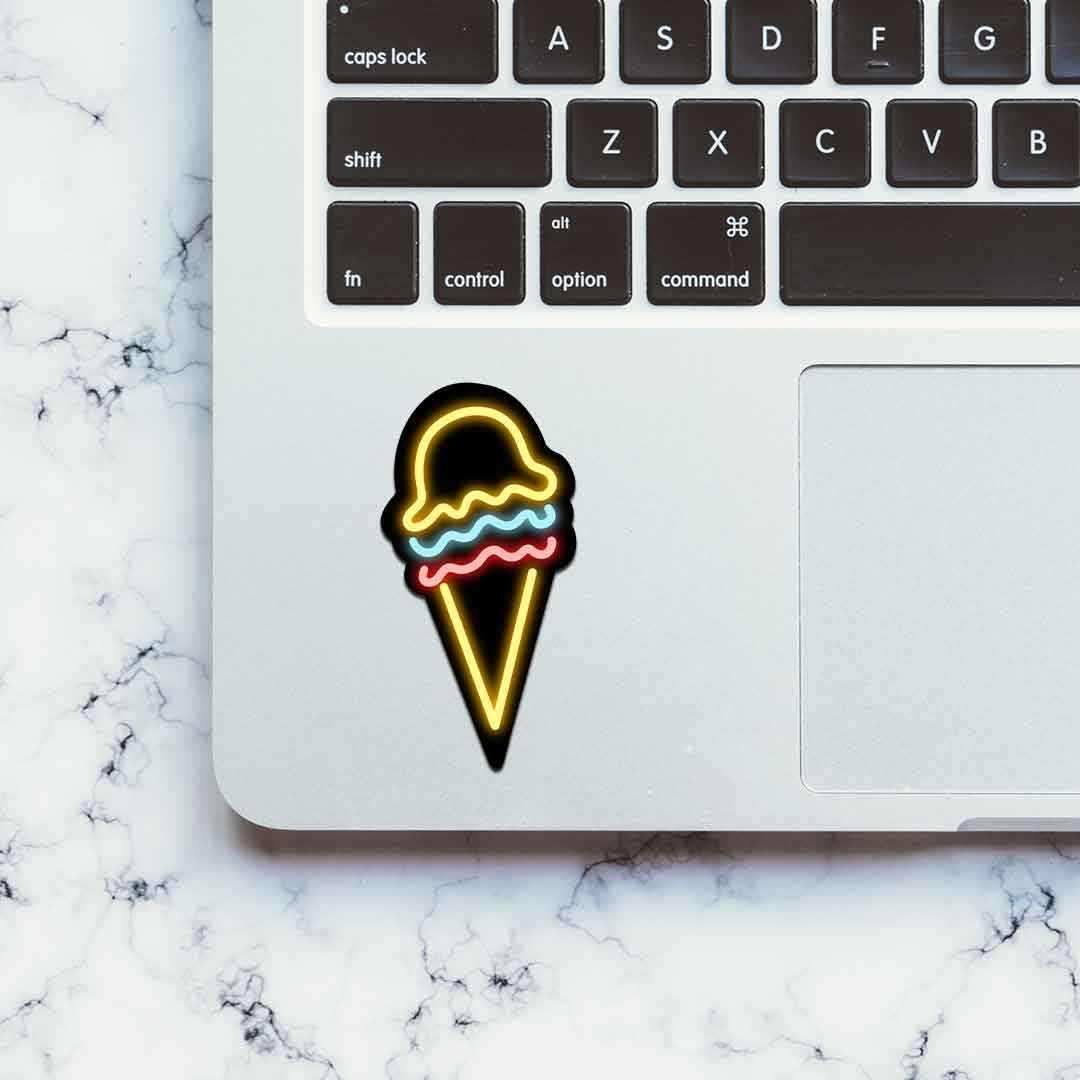 Neon Ice - Cream Sticker waterproof vinyl decal for laptop, bike, car & bottle