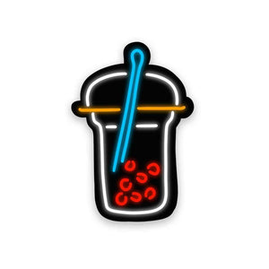 Neon Latte Sticker waterproof vinyl decal for laptop, bike, car & bottle