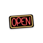 Neon Open Sticker waterproof vinyl decal for laptop, bike, car & bottle