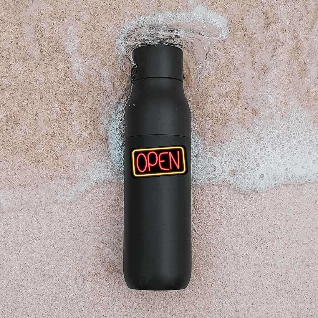 Neon Open Sticker waterproof vinyl decal for laptop, bike, car & bottle