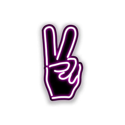 Neon Peace Sticker waterproof vinyl decal for laptop, bike, car & bottle