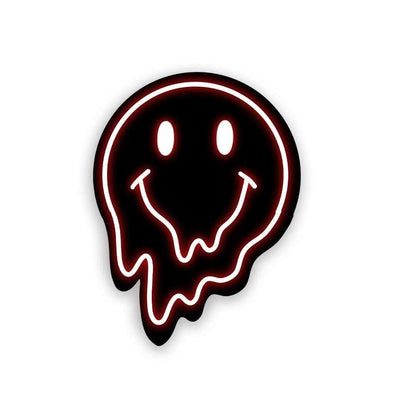 Neon Smiley Sticker waterproof vinyl decal for laptop, bike, car & bottle