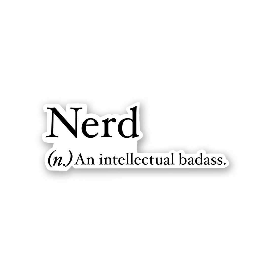 Nerd Sticker waterproof vinyl decal for laptop, bike, car & bottle