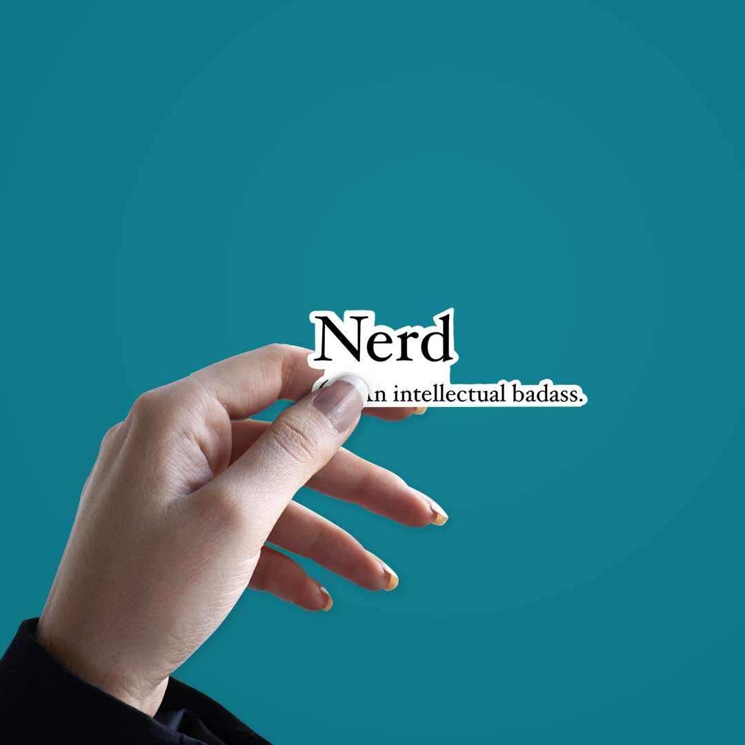 Nerd Sticker waterproof vinyl decal for laptop, bike, car & bottle