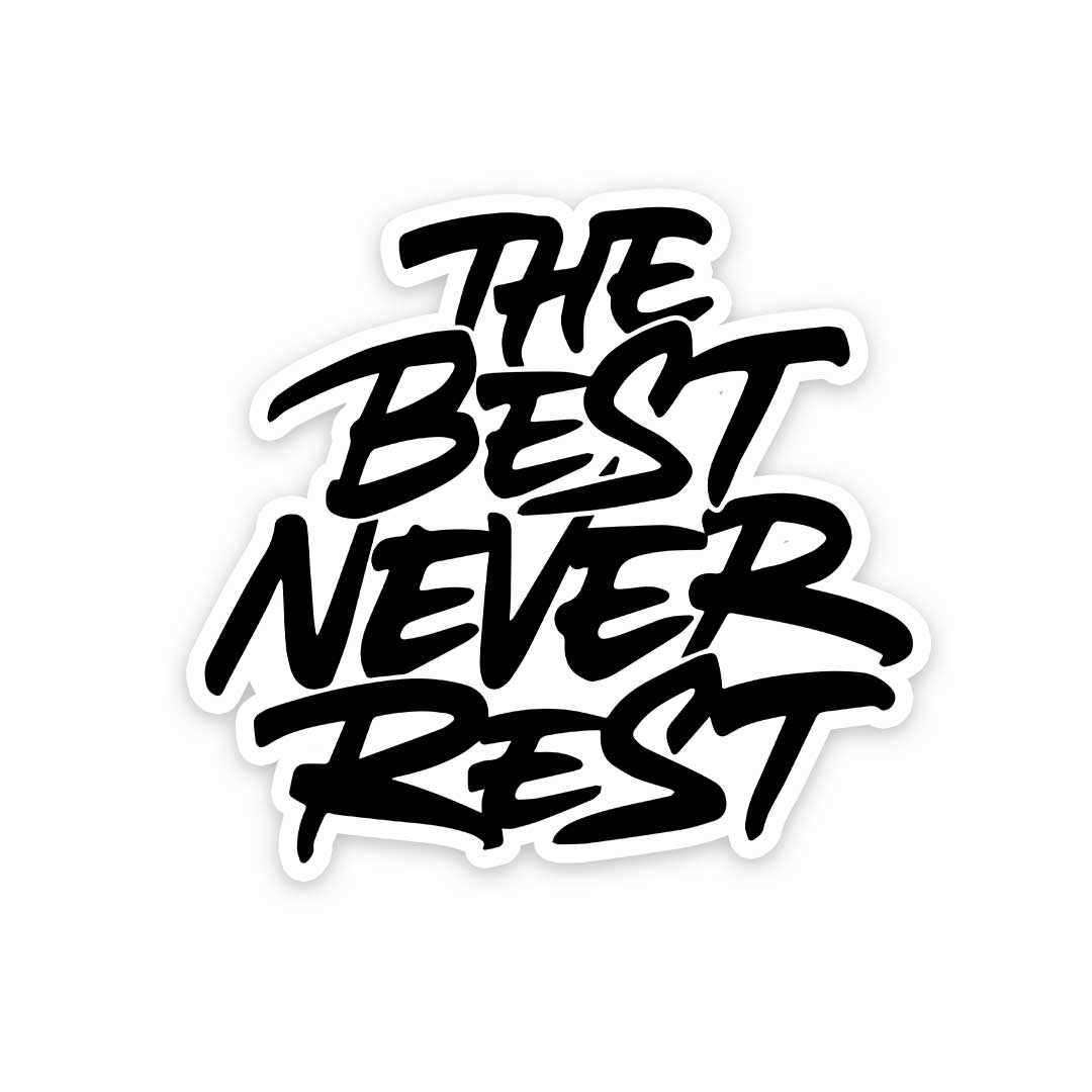 Never Rest Sticker waterproof vinyl decal for laptop, bike, car & bottle