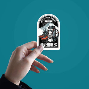 New Adventures Sticker waterproof vinyl decal for laptop, bike, car & bottle