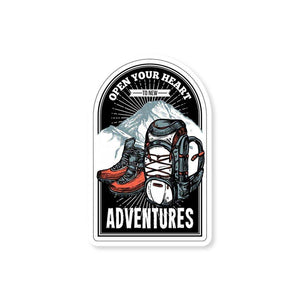 New Adventures Sticker waterproof vinyl decal for laptop, bike, car & bottle