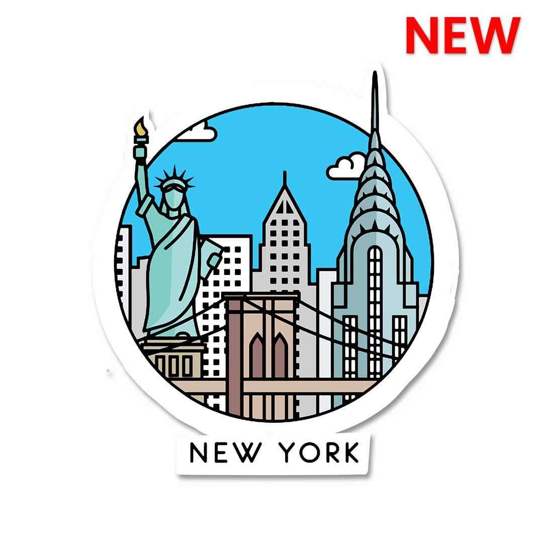 Newyork Sticker waterproof vinyl decal for laptop, bike, car & bottle
