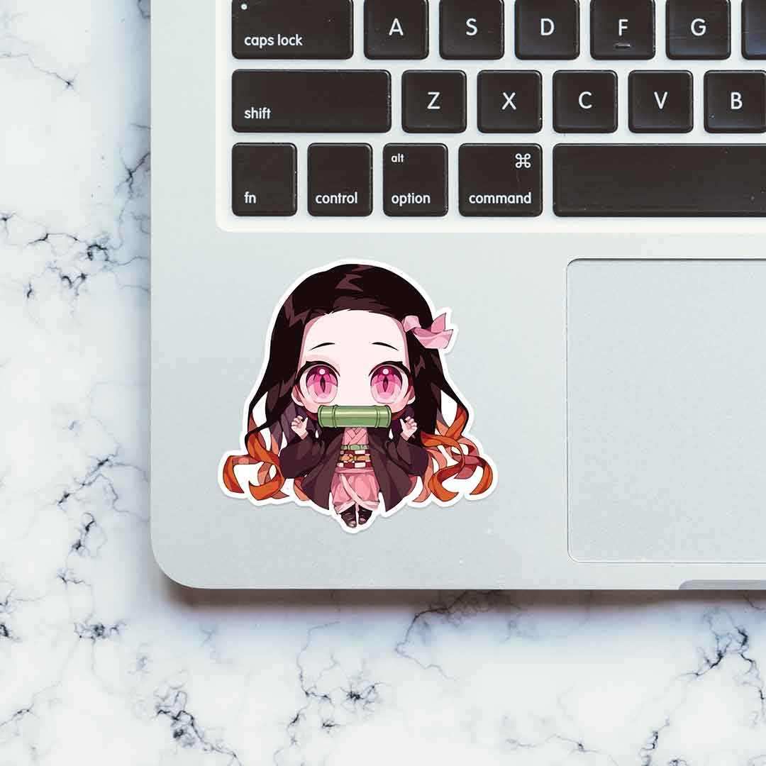 Nezuko Chan sticker waterproof vinyl decal for laptop, bike, car & bottle
