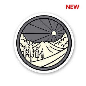 Night Mountain Sticker waterproof vinyl decal for laptop, bike, car & bottle
