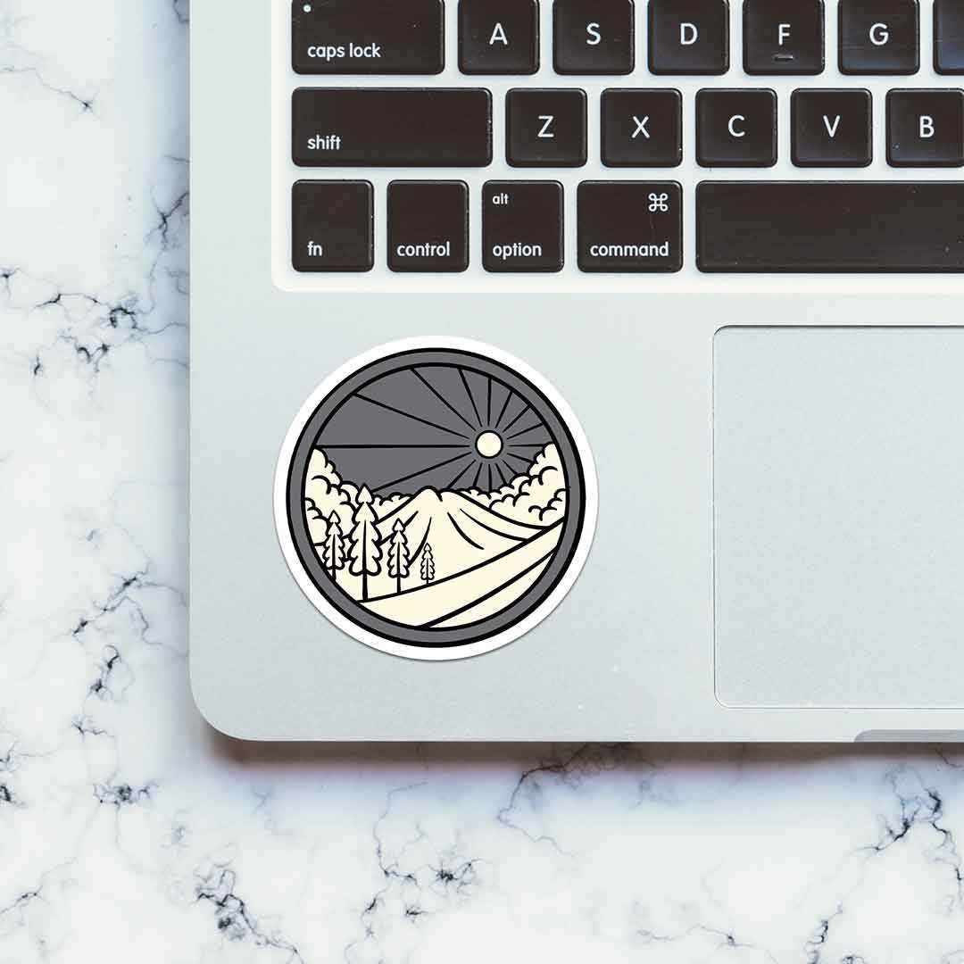 Night Mountain Sticker waterproof vinyl decal for laptop, bike, car & bottle