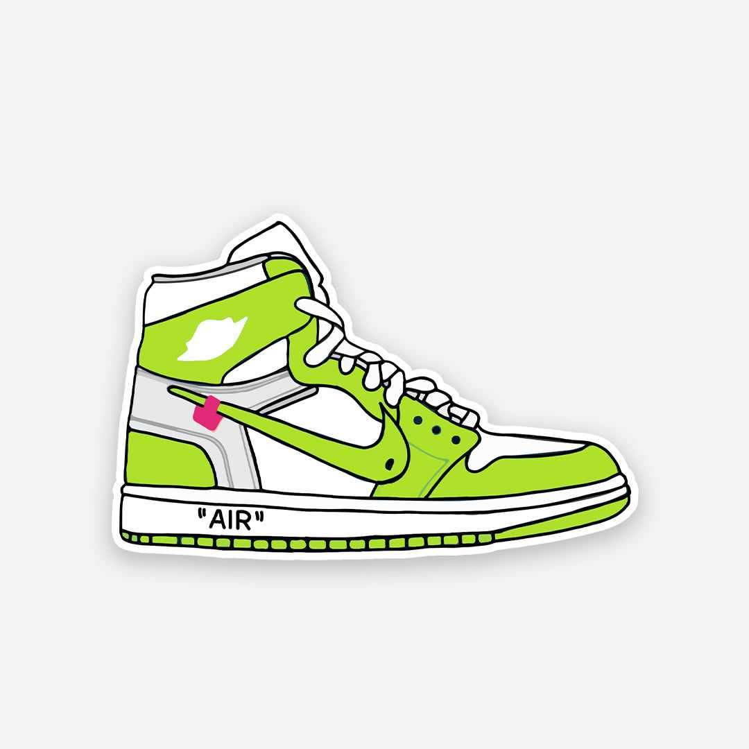 Air Shoe Green sticker waterproof vinyl decal for laptop, bike, car & bottle