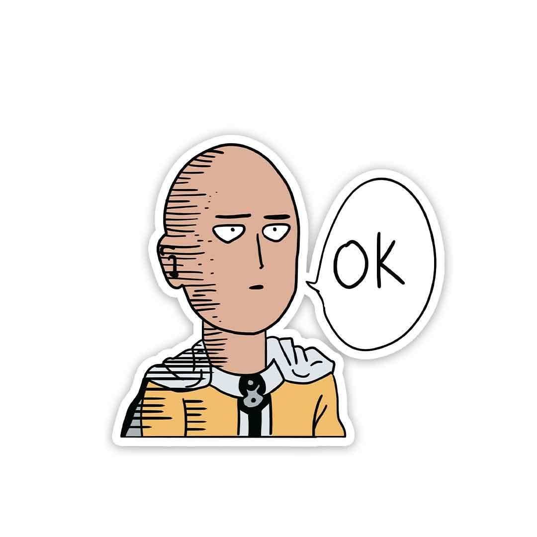 OK Sticker waterproof vinyl decal for laptop, bike, car & bottle
