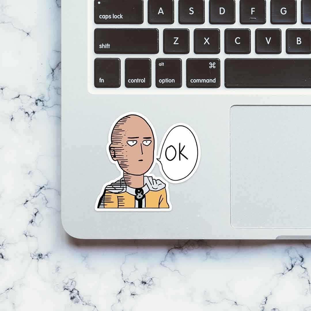 OK Sticker waterproof vinyl decal for laptop, bike, car & bottle