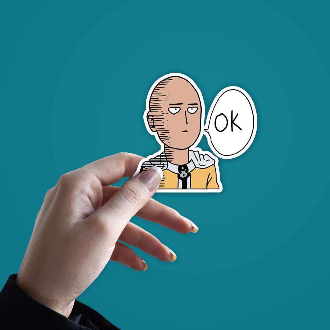 OK Sticker waterproof vinyl decal for laptop, bike, car & bottle