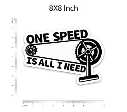 One Speed Bumper Sticker waterproof vinyl decal for laptop, bike, car & bottle
