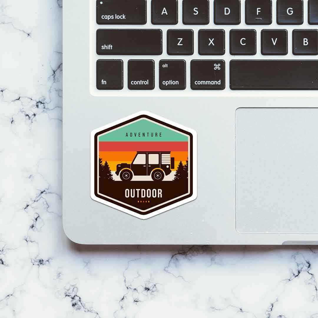 OUTDOOR RIDE Sticker waterproof vinyl decal for laptop, bike, car & bottle