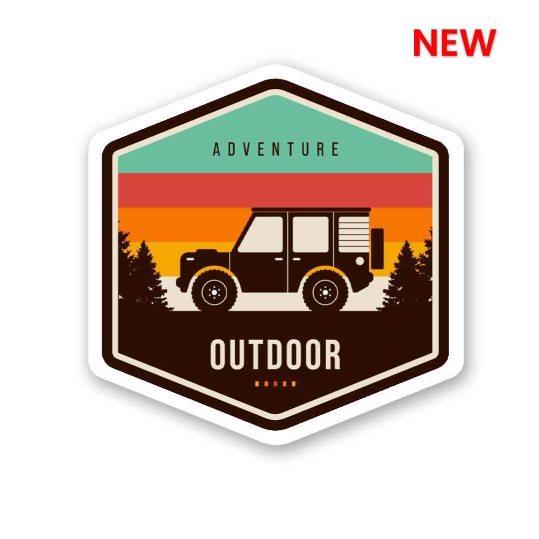 OUTDOOR RIDE Sticker waterproof vinyl decal for laptop, bike, car & bottle