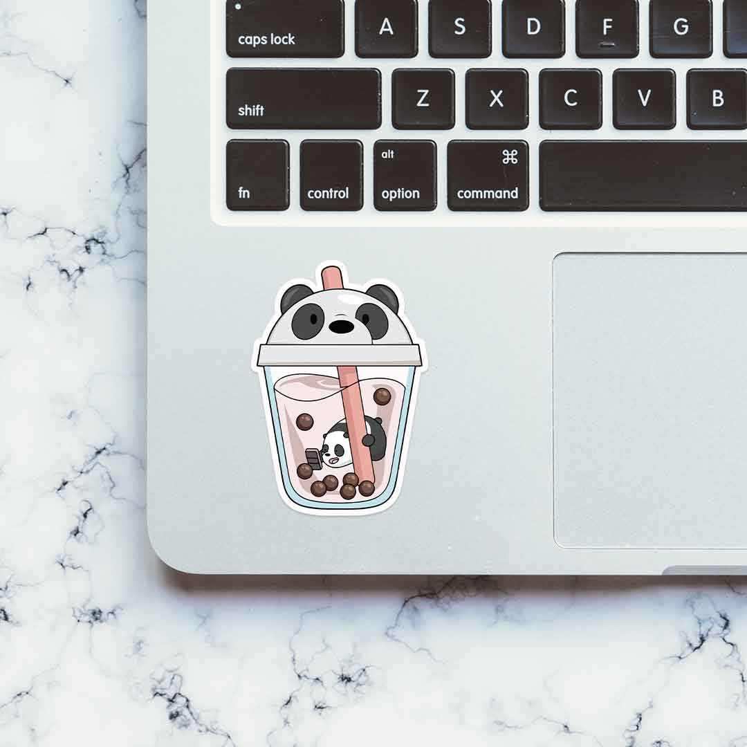Panda Sipper sticker waterproof vinyl decal for laptop, bike, car & bottle
