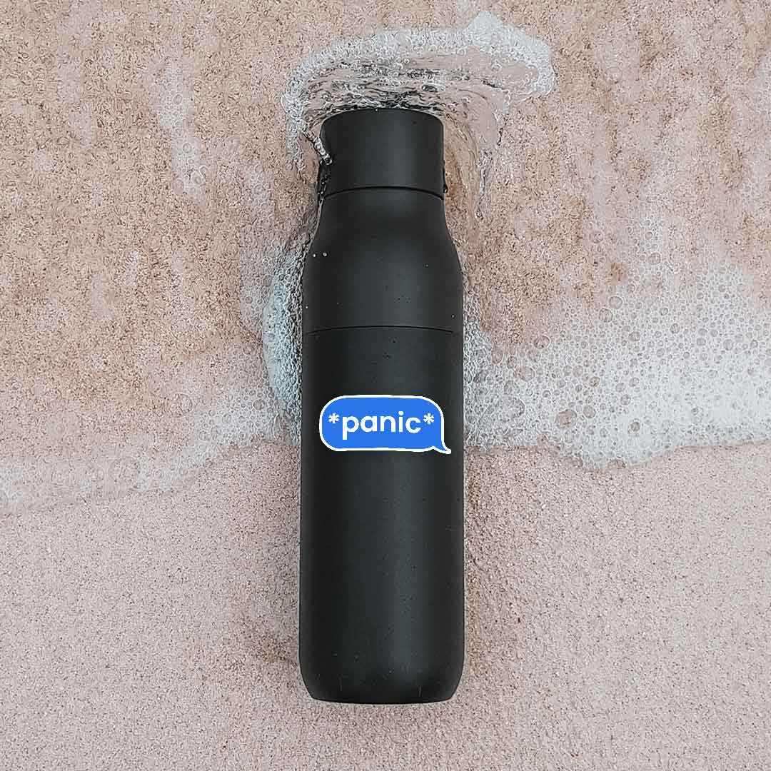Panic Sticker waterproof vinyl decal for laptop, bike, car & bottle