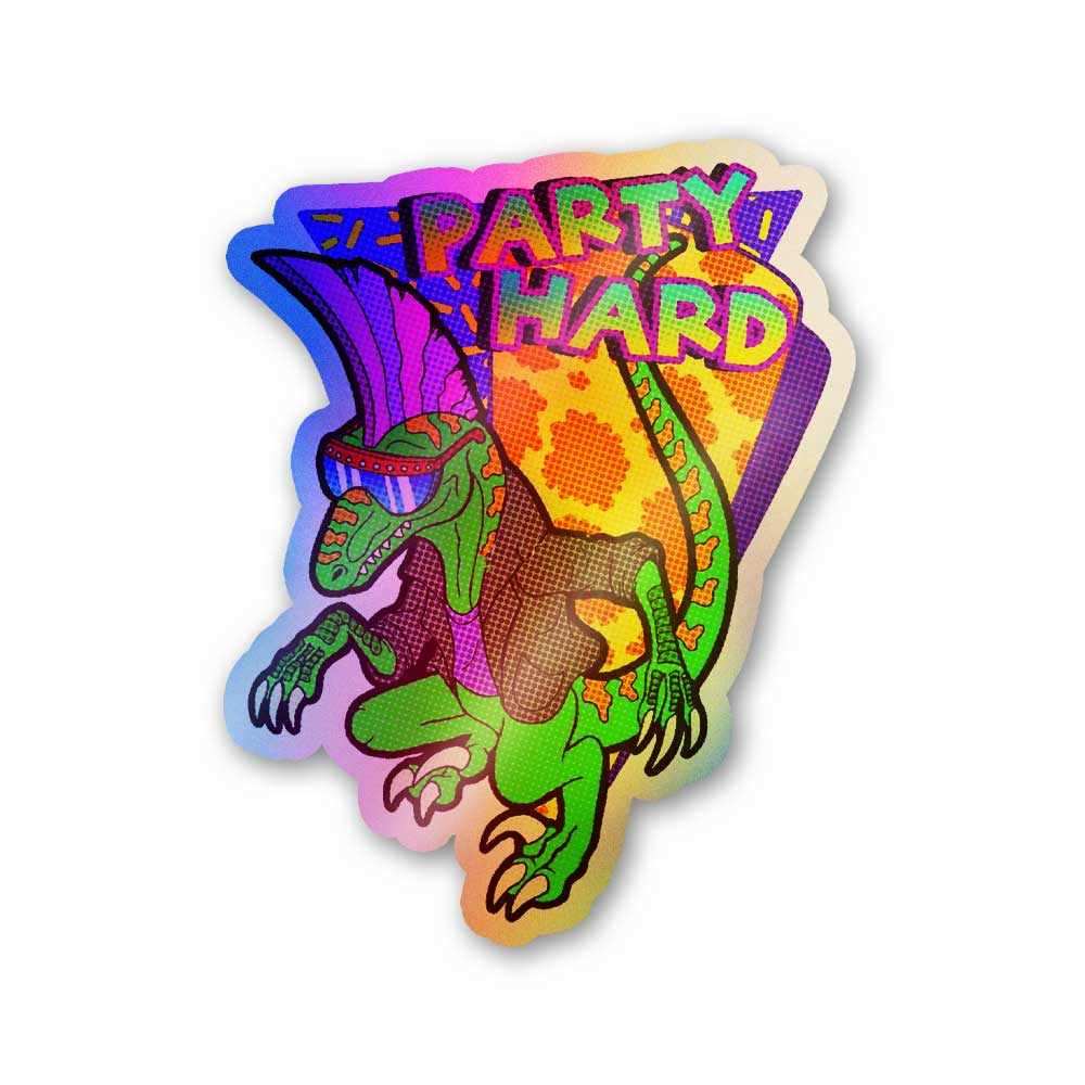 Party hard Holographic Stickers waterproof vinyl decal for laptop, bike, car & bottle