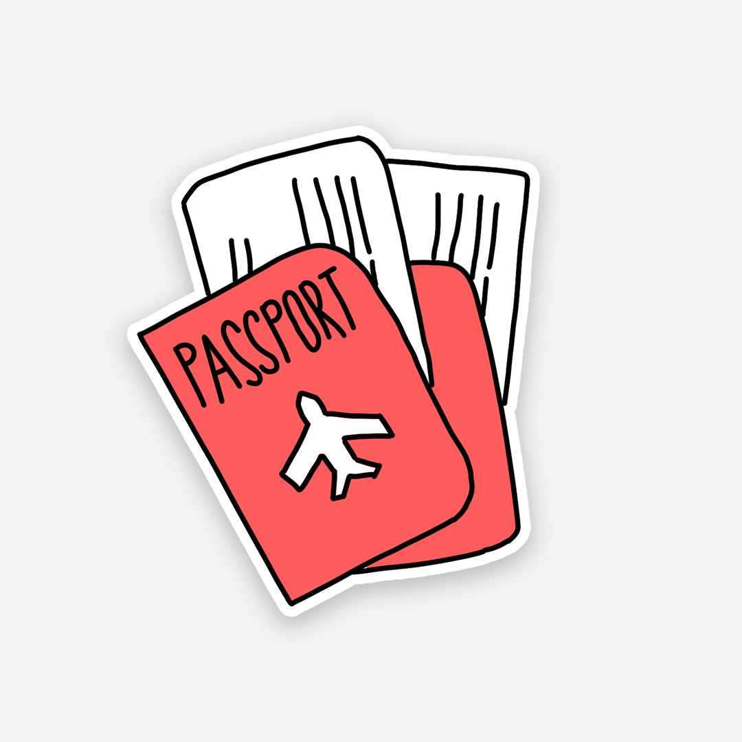 Passport sticker waterproof vinyl decal for laptop, bike, car & bottle