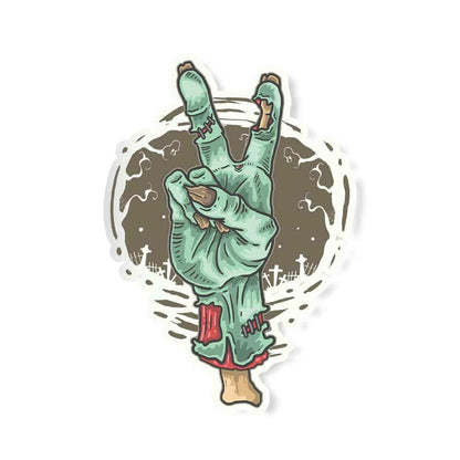 Peace out - Zombie Sticker waterproof vinyl decal for laptop, bike, car & bottle