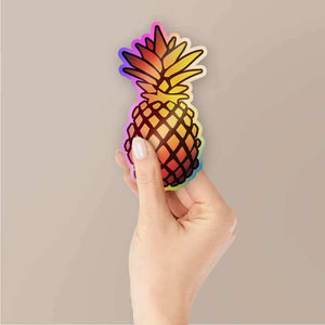 Pineapple Holographic Stickers waterproof vinyl decal for laptop, bike, car & bottle