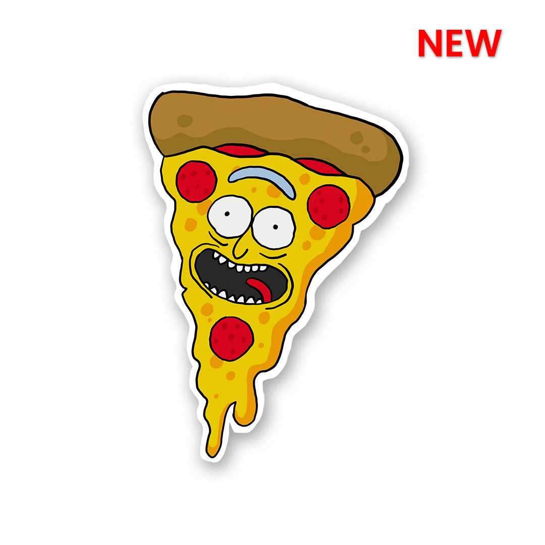 Pizza - Rick Sticker waterproof vinyl decal for laptop, bike, car & bottle