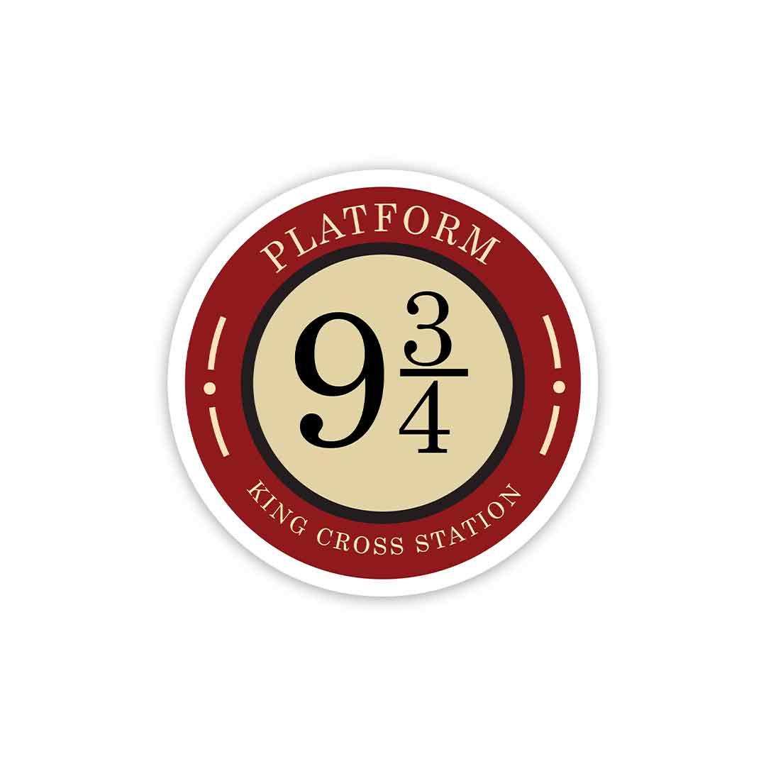 Platform Nine and Three - Quarters Sticker waterproof vinyl decal for laptop, bike, car & bottle
