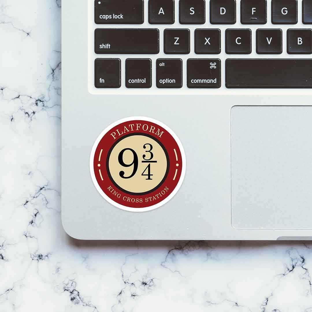 Platform Nine and Three - Quarters Sticker waterproof vinyl decal for laptop, bike, car & bottle