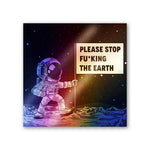 Please Stop Fucking The Earth Holographic Stickers waterproof vinyl decal for laptop, bike, car & bottle