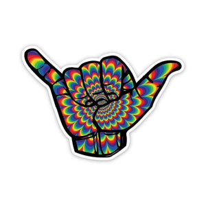 Psychedelic Hand Sign Sticker waterproof vinyl decal for laptop, bike, car & bottle