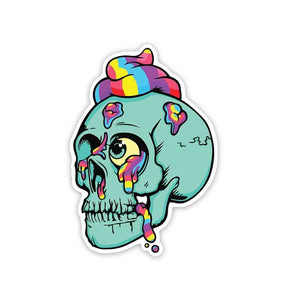 Rainbow Skull Sticker waterproof vinyl decal for laptop, bike, car & bottle