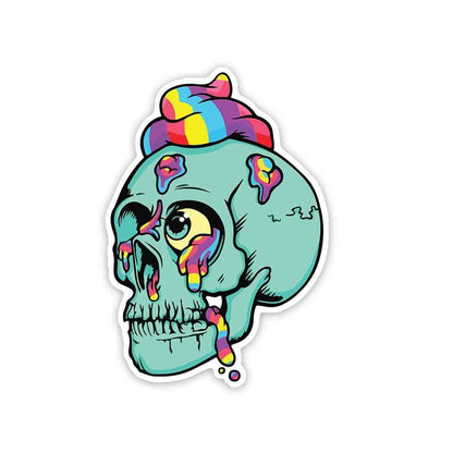 Rainbow Skull Sticker waterproof vinyl decal for laptop, bike, car & bottle