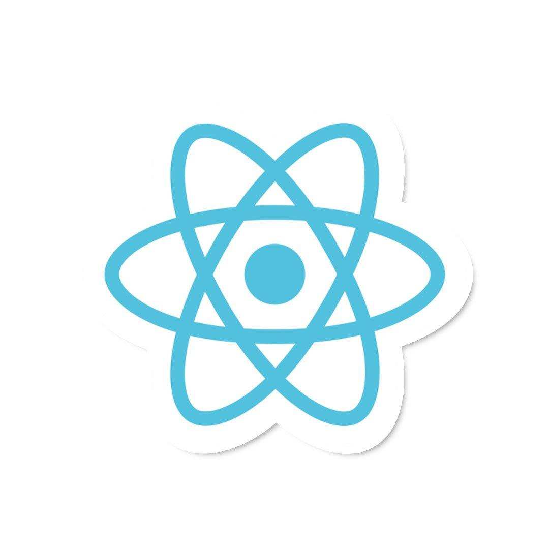 React Sticker waterproof vinyl decal for laptop, bike, car & bottle