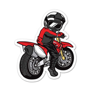 Red Bike Chibi Sticker waterproof vinyl decal for laptop, bike, car & bottle