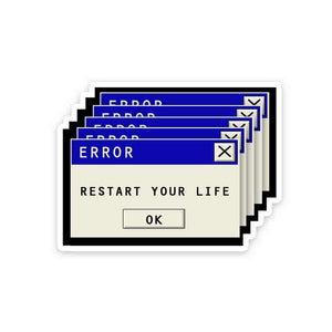 Restart Your Life Sticker waterproof vinyl decal for laptop, bike, car & bottle