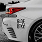 Ride Bike Bumper Sticker waterproof vinyl decal for laptop, bike, car & bottle