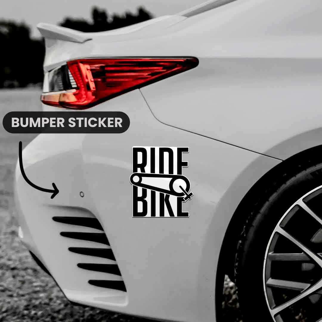 Ride Bike Bumper Sticker waterproof vinyl decal for laptop, bike, car & bottle