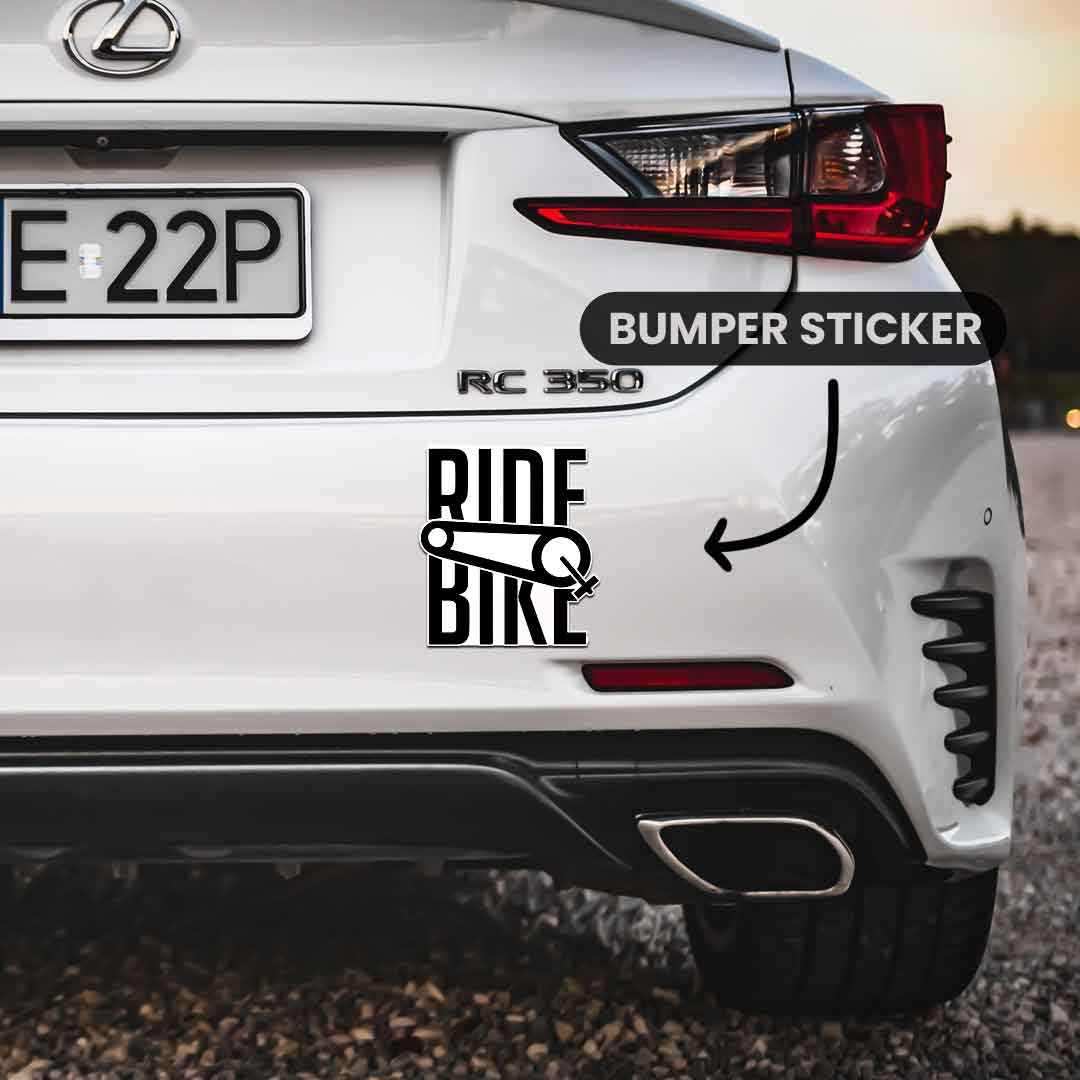 Ride Bike Bumper Sticker waterproof vinyl decal for laptop, bike, car & bottle