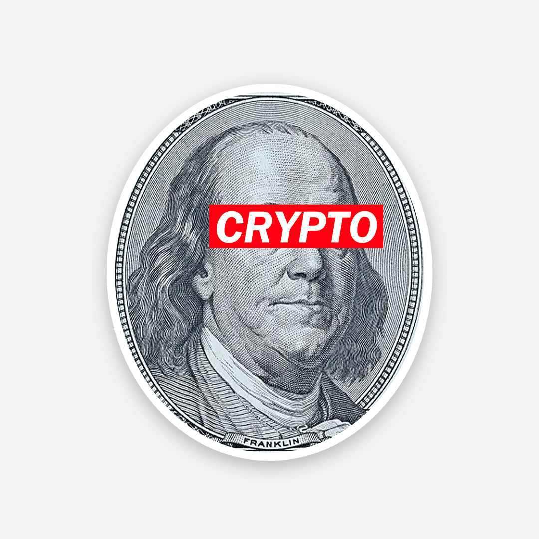 Run Crypto for President sticker waterproof vinyl decal for laptop, bike, car & bottle