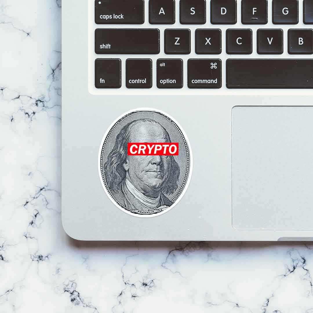 Run Crypto for President sticker waterproof vinyl decal for laptop, bike, car & bottle