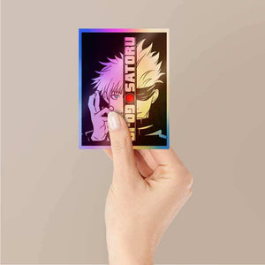 Satoru Gojo Holographic Stickers waterproof vinyl decal for laptop, bike, car & bottle